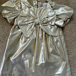 Toddler Girls Gold Metallic Zara Dress